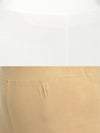 De Moza Superior Ankle Length Leggings Combo Pack of 2 Offwhite&Skin - De Moza