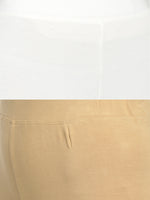 De Moza Superior Ankle Length Leggings Combo Pack of 2 Offwhite&Skin - De Moza