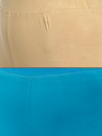 Pack of 2 De Moza Ladies Superior Ankle Leggings Skin&Teal