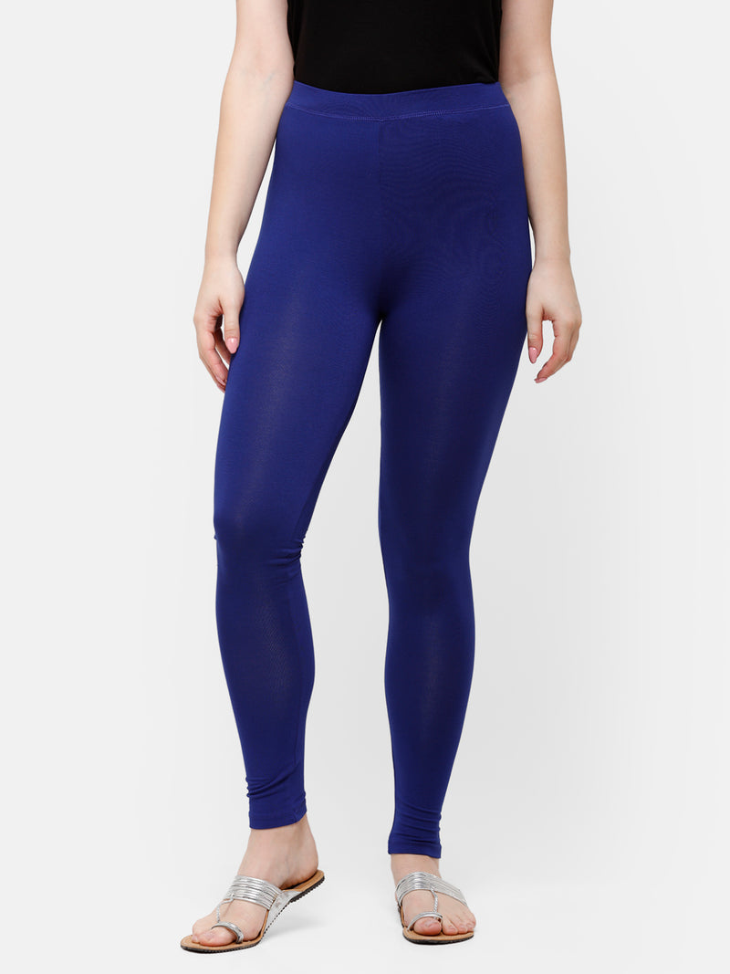 Pack of 2 De Moza Ladies Superior Ankle Leggings Dark Purple&Navy Blue