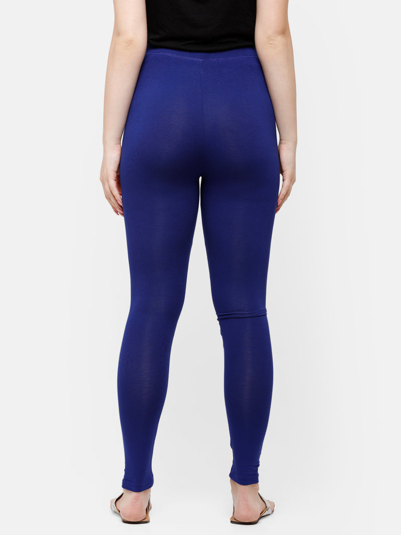Pack of 2 De Moza Ladies Superior Ankle Leggings Dark Purple&Navy Blue
