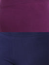 Pack of 2 De Moza Ladies Superior Ankle Leggings Dark Purple&Navy Blue
