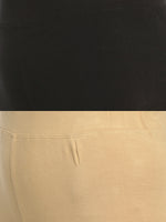 Pack of 2 De Moza Ladies Superior Ankle Leggings Black&Skin