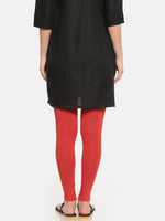 De Moza Superior Ankle Length Leggings Combo Pack of 2 Golden Beige&Rust Orange - De Moza