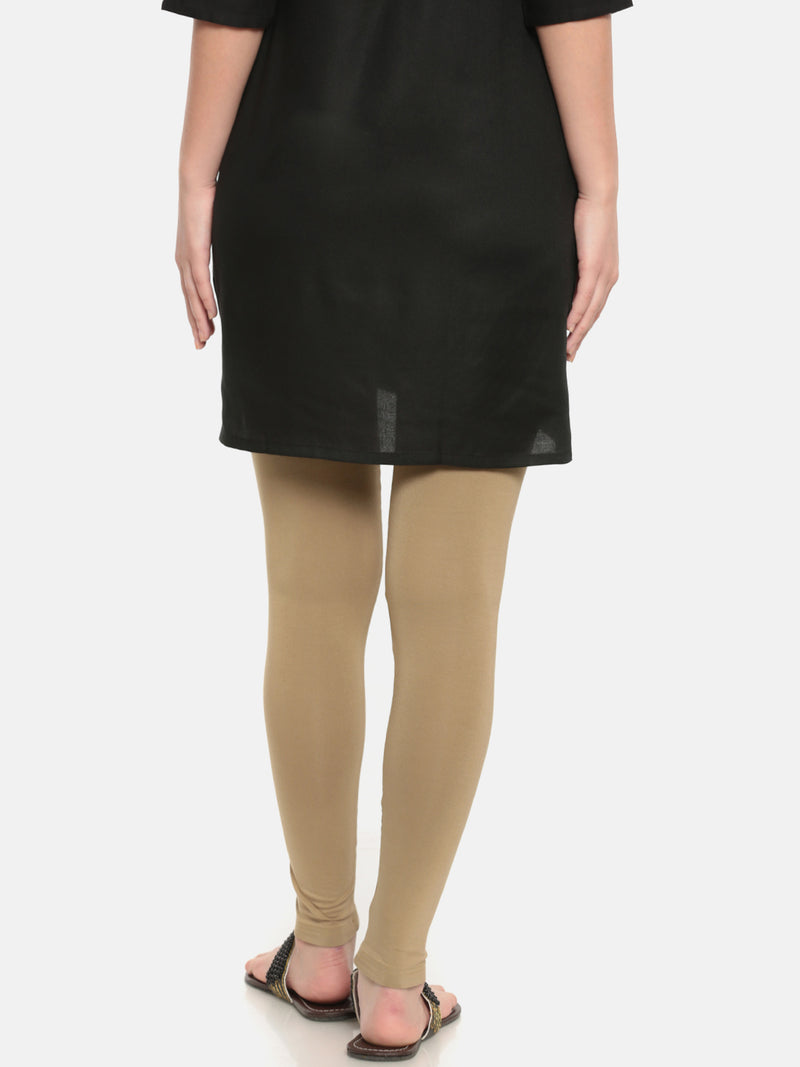 De Moza Superior Ankle Length Leggings Combo Pack of 2 Golden Beige&Teal - De Moza