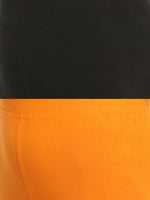Pack of 2 De Moza Ladies Superior Ankle Leggings Black&Dark Yellow