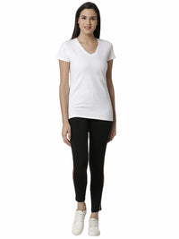 De Moza Ladies Copper gold Side Striped Leggings - De Moza (4383124586559)