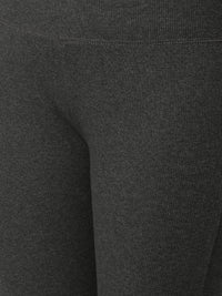 De Moza Women's Ankle Length Leggings Solid Cotton Anthra Melange - De Moza (4462929182783)