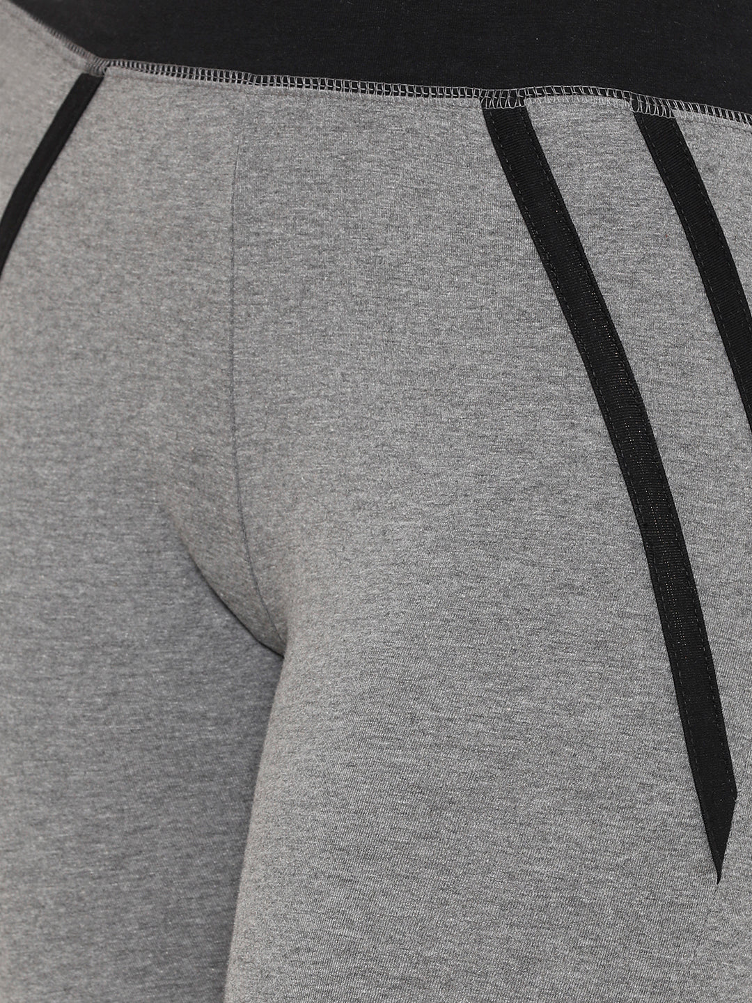 De Moza Women Sporty Ankle Length Leggings Solid Cotton Dark Grey Melange - De Moza (4712829026367)