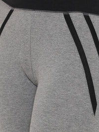 De Moza Women Sporty Ankle Length Leggings Solid Cotton Dark Grey Melange - De Moza (4712829026367)