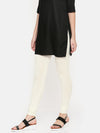 De Moza Women Churidar Leggings Solid Cotton Offwhite
