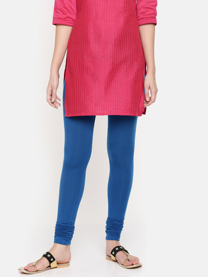 De Moza Ladies Chudidhar Leggings Solid Modal Deep Blue - De Moza (6564028874815)