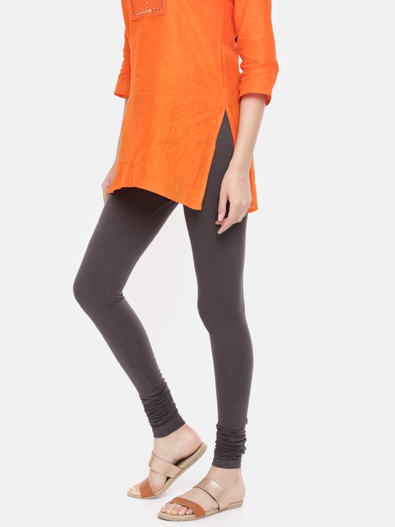 De Moza - Women's Dark Grey Churidar Leggings (4890548994111)