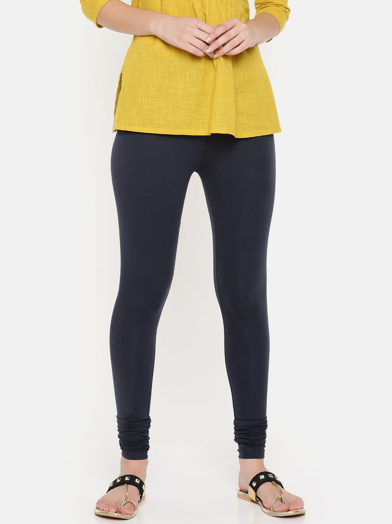 De Moza - Women's Dark Navy Blue Churidar Leggings (4890549026879)