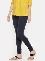 De Moza - Women's Dark Navy Blue Churidar Leggings (4890549026879)