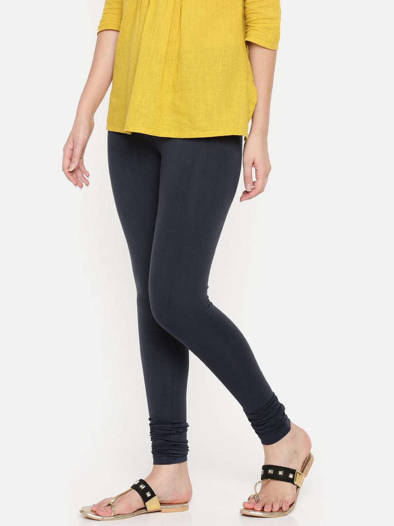 De Moza - Women's Dark Navy Blue Churidar Leggings (4890549026879)