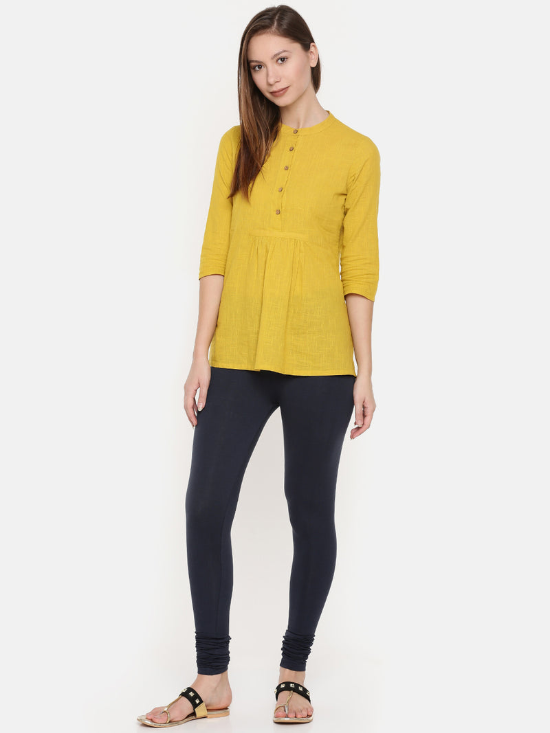 De Moza - Women's Dark Navy Blue Churidar Leggings (4890549026879)