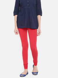 De Moza Ladies Churidar Leggings Solid Lycra Red