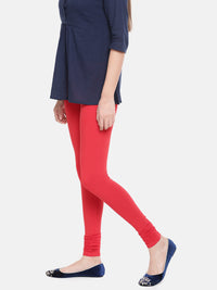 De Moza Ladies Churidar Leggings Solid Lycra Red