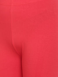 De Moza Ladies Churidar Leggings Solid Lycra Red