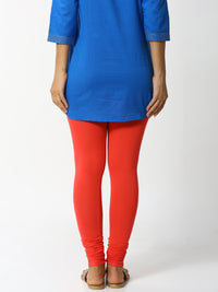 De Moza Women's Chudidhar Leggings Solid Cotton Lycra Coral - De Moza (4890550337599)