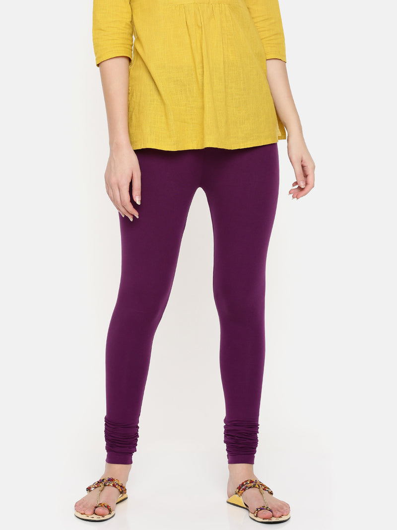 De Moza - Women's Dark Purple Churidar Leggings (4890549059647)