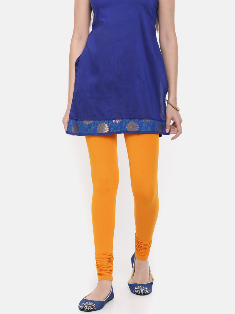 De Moza - Women's Dark Yellow Churidar Leggings (4890549092415)