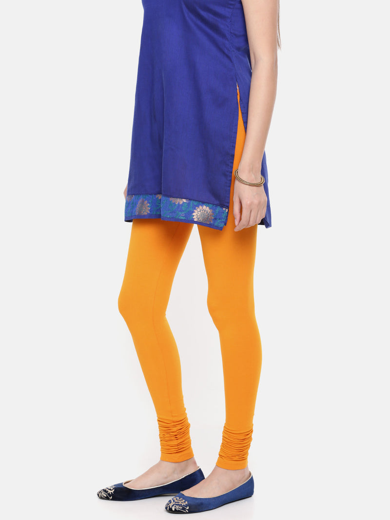 De Moza - Women's Dark Yellow Churidar Leggings (4890549092415)