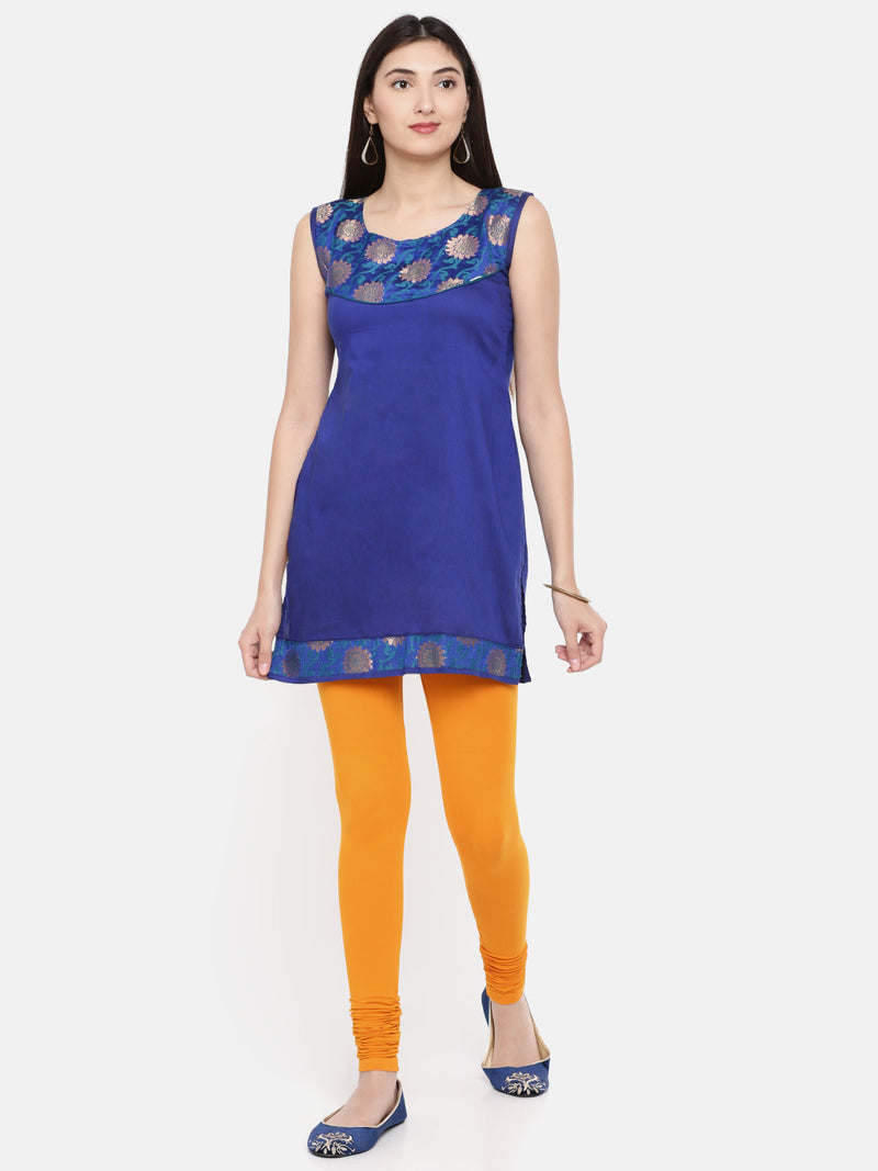 De Moza - Women's Dark Yellow Churidar Leggings (4890549092415)