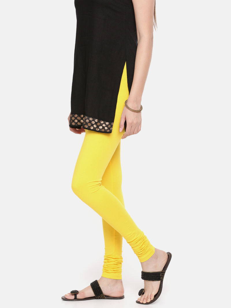 De Moza - Women's Golden Yellow Churidar Leggings (4890550566975)
