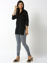De Moza - Women's Grey Churidar Leggings (4890551124031)