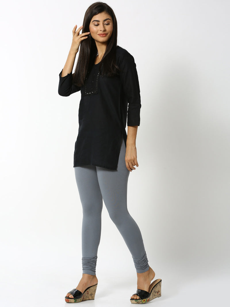 De Moza - Women's Grey Churidar Leggings (4890551124031)