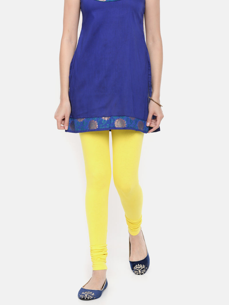 De Moza - Women's Lemon Yellow Churidar Leggings (4890549157951)