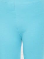 De Moza Women's Chudidhar Leggings Solid Cotton Lycra Light Blue - De Moza (4890550730815)