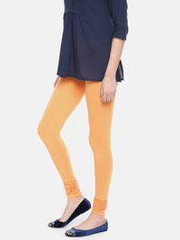 De Moza- Women's Light Orange Churidar Leggings (4890550861887)