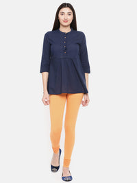 De Moza- Women's Light Orange Churidar Leggings (4890550861887)