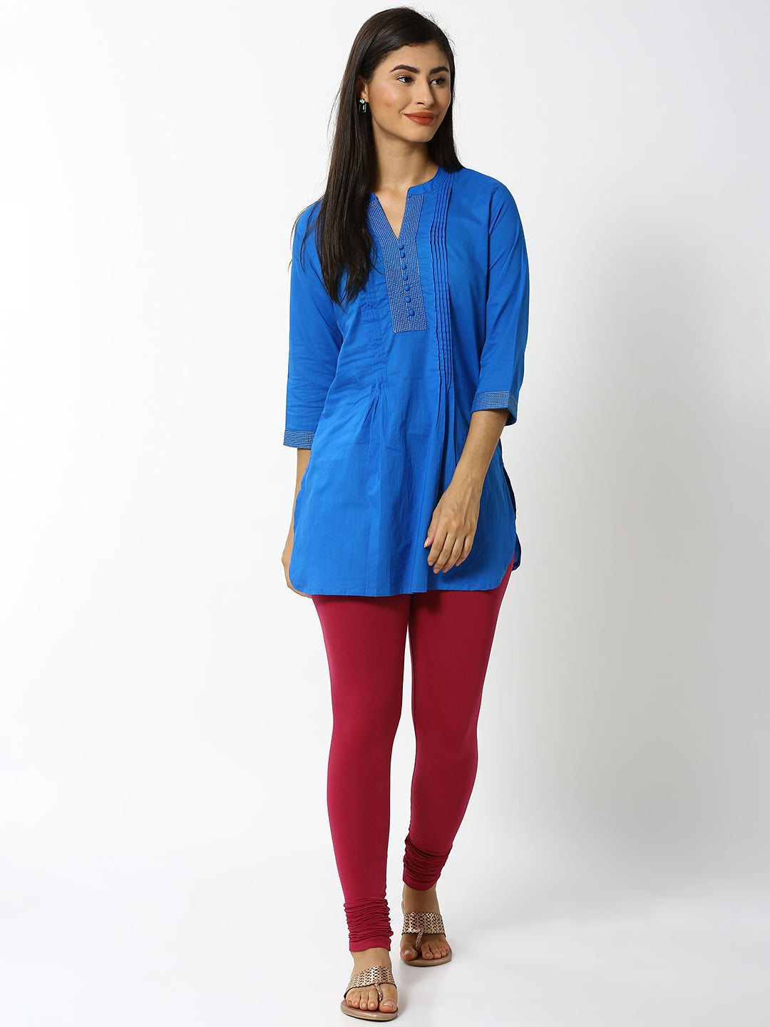 De Moza - Women's Red Churidar Leggings (4890550435903)
