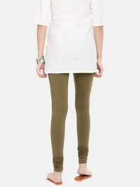 De Moza- Women's olive green churidar leggings (4890550698047)