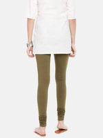 De Moza- Women's olive green churidar leggings (4890550698047)