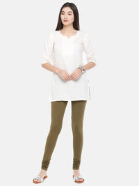 De Moza- Women's olive green churidar leggings (4890550698047)