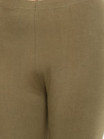 De Moza- Women's olive green churidar leggings (4890550698047)
