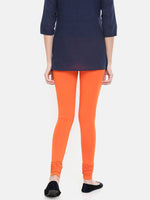 De Moza Women Churidar Leggings Solid Cotton Lycra Orange