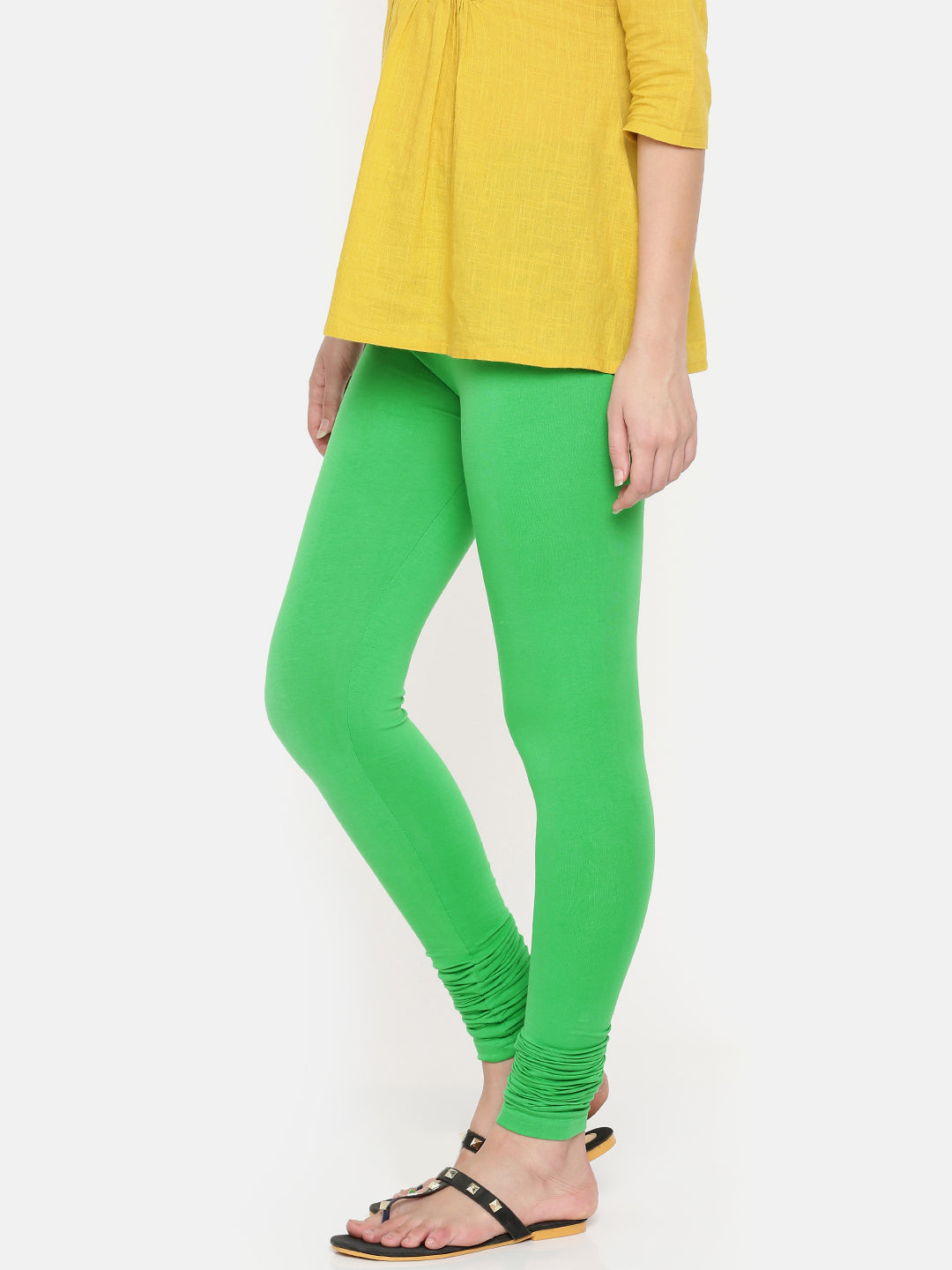 De Moza - Women's Parrot Green Churidar Leggings (4890550665279)