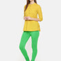 De Moza Women Chudidhar Leggings Solid Cotton Parrot Green
