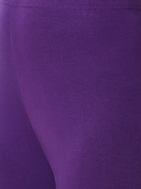 De Moza Ladies Churidar Leggings Solid Lycra Purple