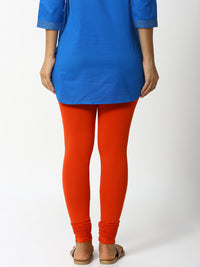 De Moza Ladies Churidar Leggings Solid Lycra Rust Orange