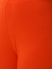 De Moza Ladies Churidar Leggings Solid Lycra Rust Orange