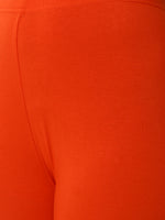 De Moza Ladies Churidar Leggings Solid Lycra Rust Orange