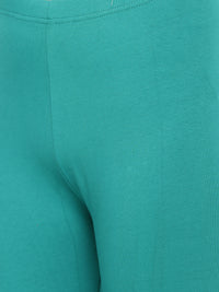 De Moza Ladies Churidar Leggings Solid Lycra Sea Green