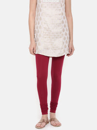 De Moza Ladies Churidar Leggings Solid Lycra Wine